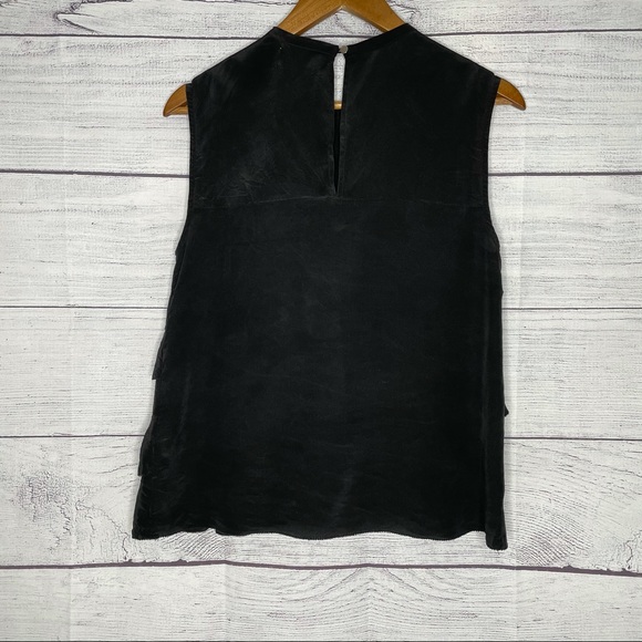 Nicole Miller Artelier black silk ruffle tank top - Picture 10 of 12
